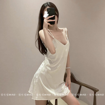 Orange Taste: white pure desire ice silk sleeping with back harnesses Sleeping Skirts Lingerie Women Apologetic for a Spicy Flirting summer