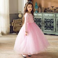 Váy mùa thu trẻ em Váy cưới dài tay công chúa váy đầm hoa cô gái bé gái bé gái váy phồng váy phù dâu bé gái