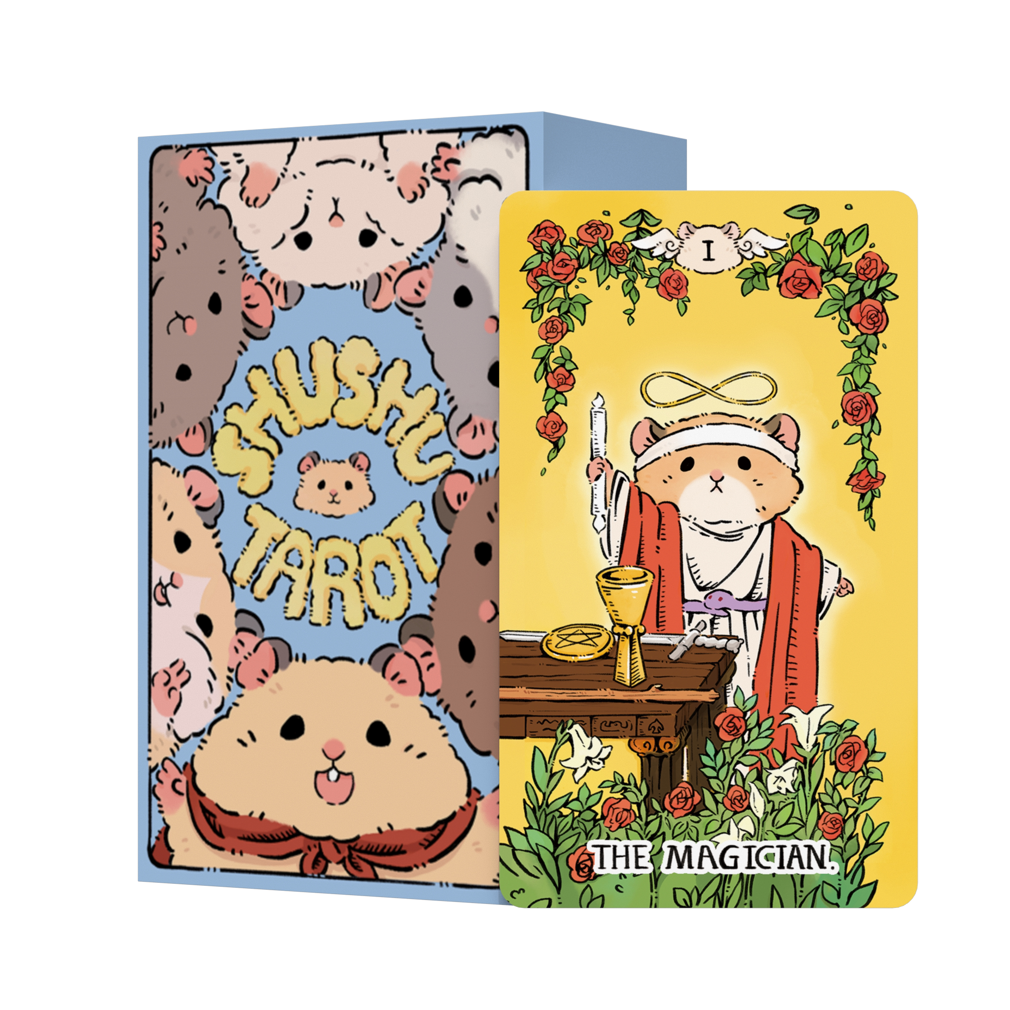 【購読】本格的なマウスタロット卓上ゲーム、カルロス＆ライダー・ウェイトシリーズ、かわいいスタイルのタロットカード