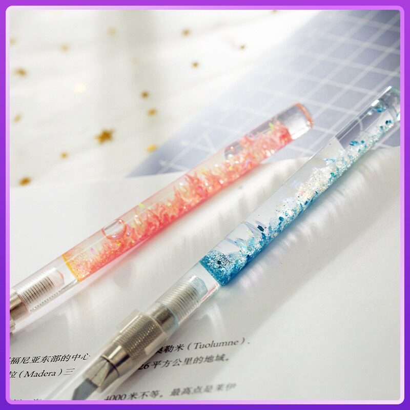 Controlled hand account Quicksand pen knife Acrylic pen knife ins wind hand account engraving knife Tape cutting utility knife