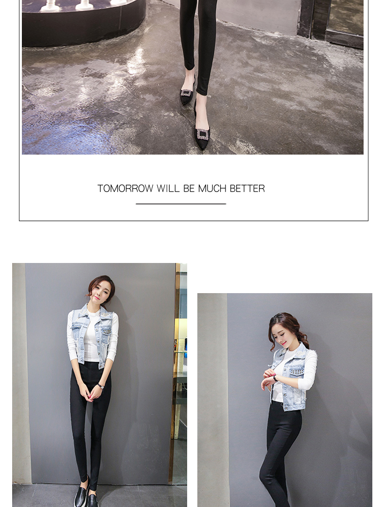 Quần legging nữ 2018 new slim eo cao quần đen mùa đông cộng với nhung dày ấm áp đôi chân mùa thu quần jean rách nữ