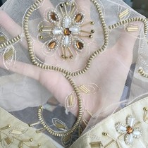 Retro exquisite handmade beaded Persian style scarf embroidered craft tablecloth 38 * 38cm