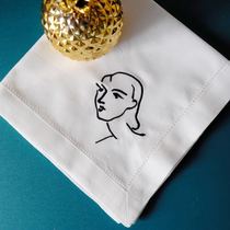 Matisse very simple style embroidered mouth cloth napkin home decoration fabric table layout square napkin