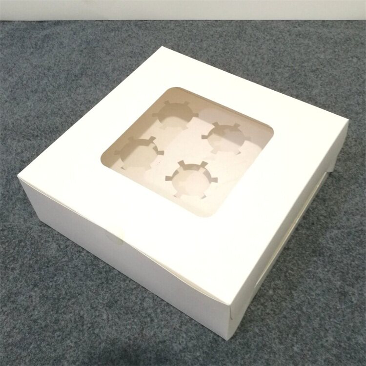 9 pieces of window-opening cupcake packaging box 25 pieces of mini paper cups small pastry baking box muffin cup