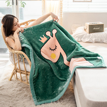 Double Layer Thickened Flannel Blanket Children Cover Blanket Cartoon Small Quilt Rascher Office Afternoon Nap Blanket Sofa Blanket