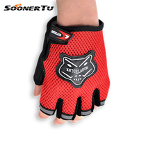 Color fox head riding gloves Summer cycling gloves Half finger short finger riding mountain bike equipment for men and women