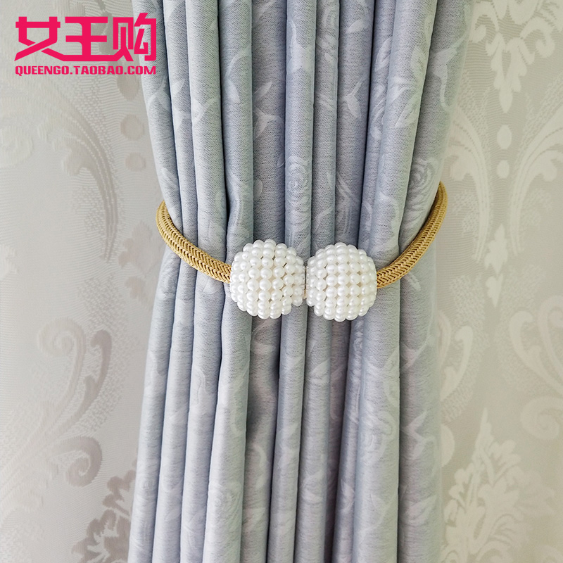 Magnet Curtain Buckle Strap Tie Rope Tie Rope Tied Flower strap ropes hooks a pair of pearl door curtain accessories Decorative Multicolor