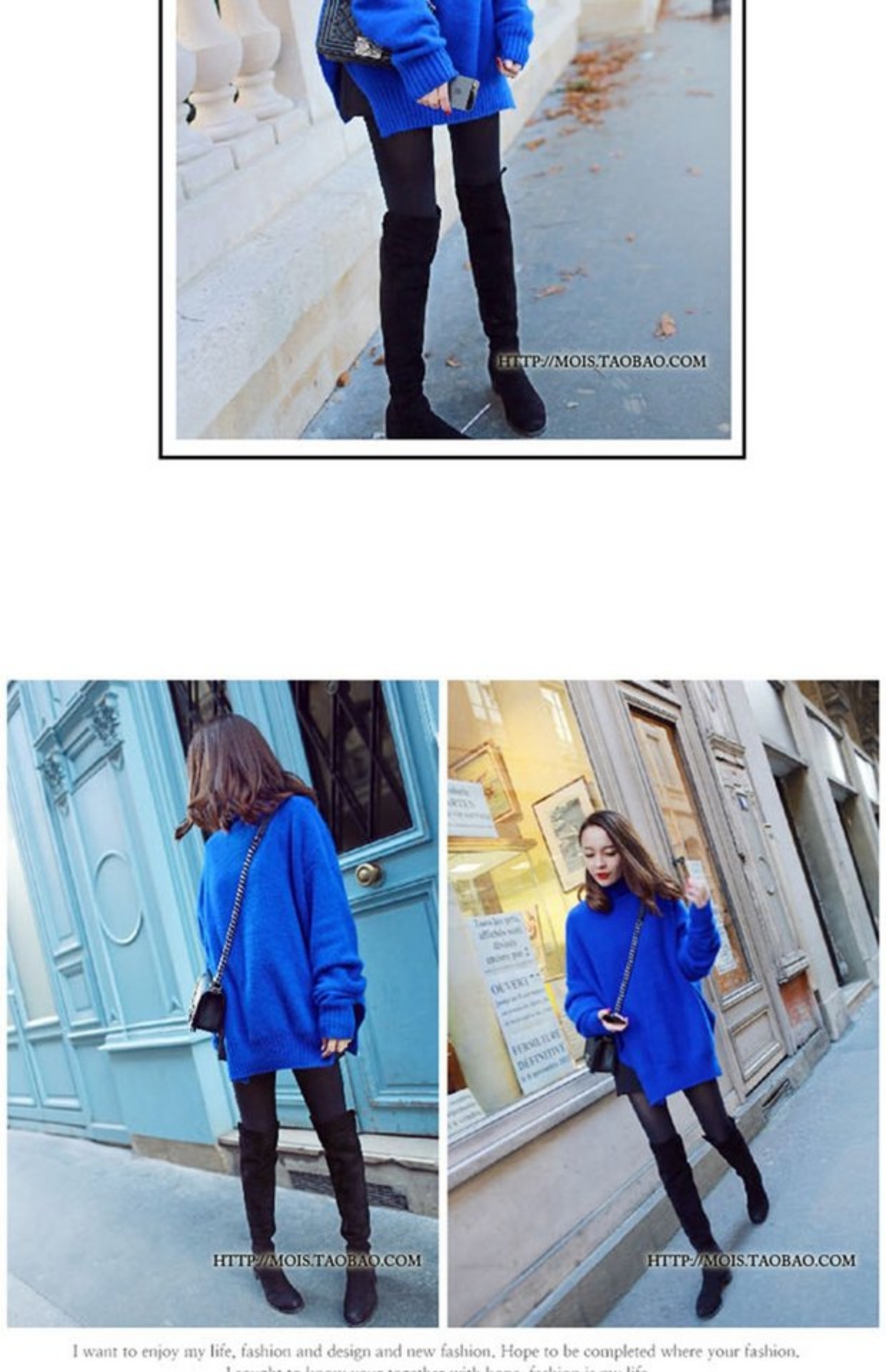Mùa thu đông 2017 mới của phụ nữ dày cổ áo len cashmere rộng áo len rộng áo len cỡ lớn lười áo len phiên bản Hàn Quốc - Áo / áo thun áo cardigan