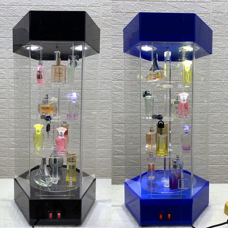 Acrylic display cabinet sample perfume cinema glasses watch booth rotating plexiglass nail polish display cabinet