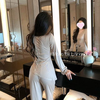 Laria pure desire back view sexy modal pajamas women spring and autumn 2025 new thermal underwear home clothing