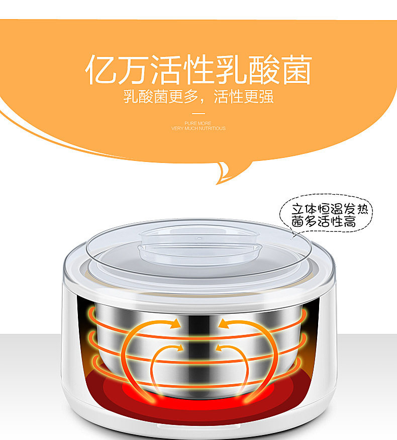 Йогуртница 家用大容量1.5l不锈钢全自动酸奶机分杯可做米酒纳豆发酵酸奶机器 OTHER