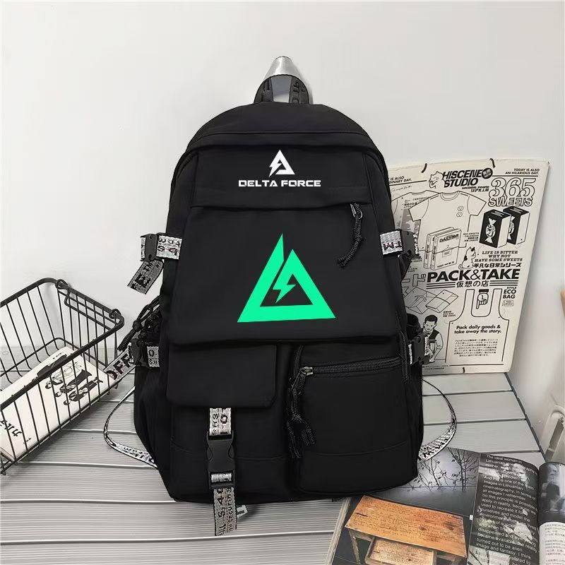 Haijia Wei Long Delta Action Game Peripheral Products School Bags for Middle and High School Students, Large Capacity Backpacks for Men and Women