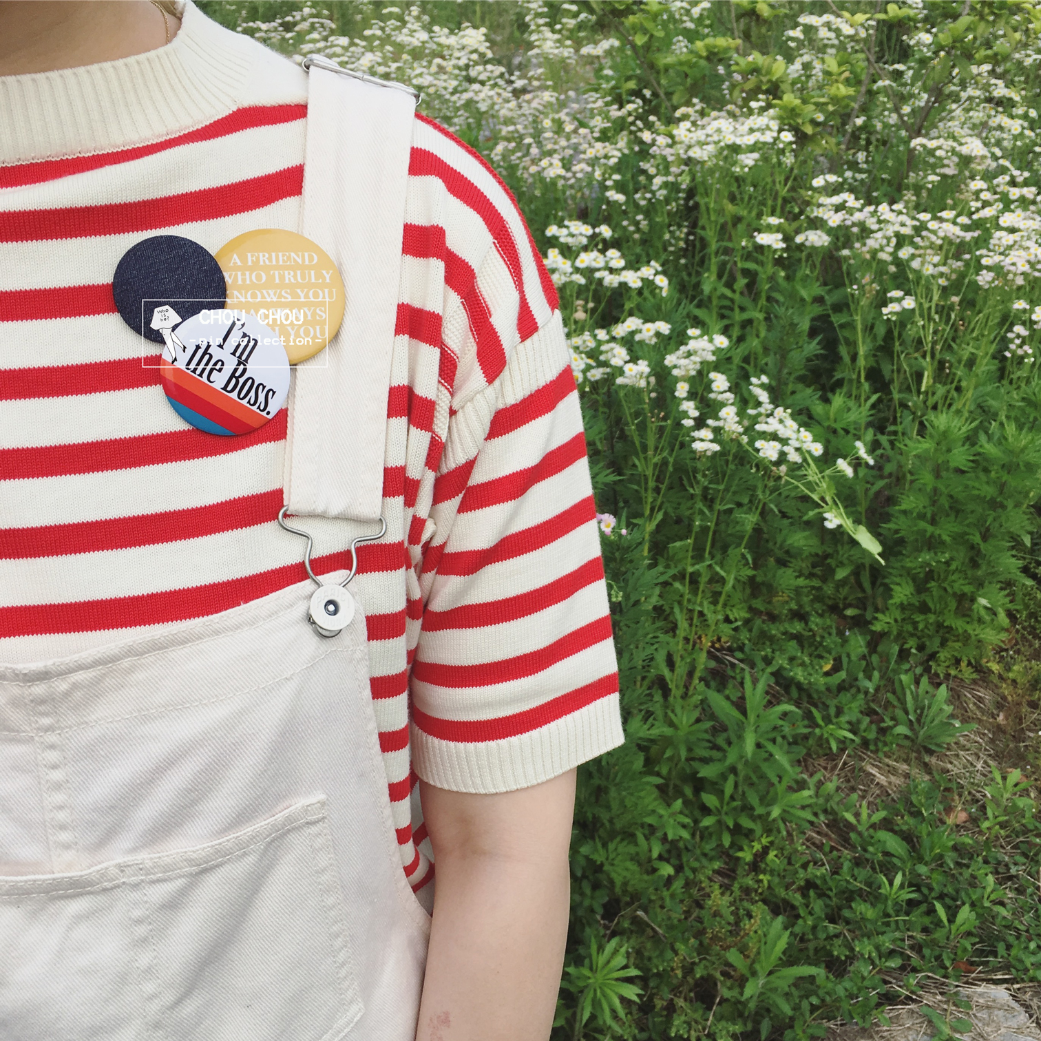 Chou Chou Fou チ Badge Large Letter 2