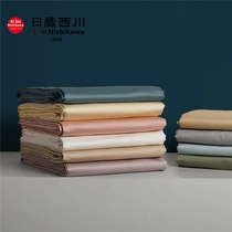 Simple solid color 100-count long-staple cotton silky satin cotton bed sheet duvet cover pure cotton pillowcase single product naked sleeping bedding