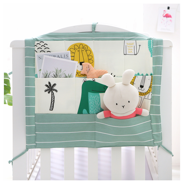 Baby Baby Bed Small Piece Containing Bedside Hanging Bag Diaper Bag Bedside Clip Cotton Undeformed Pure Cotton Cashier Bag