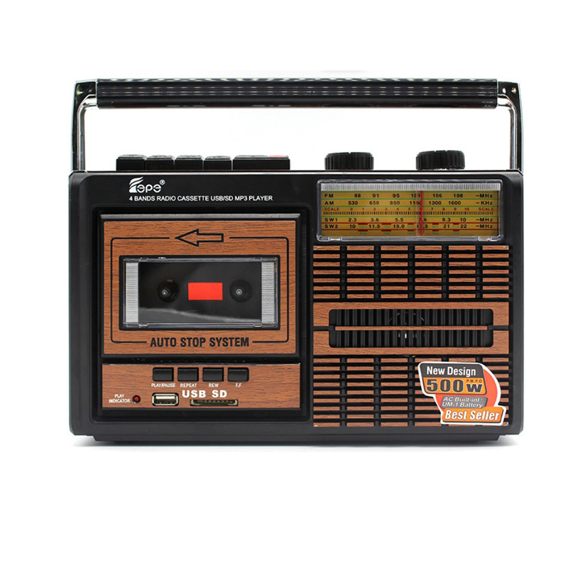 Retro portable tape recorder antique card with full band radio U Disk Card Bluetooth recorder plug-in