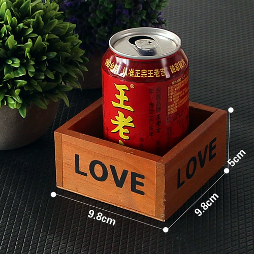 Ретро настольная маленькая квадратная коробка для хранения, деревянная коробка, коробочка для хранения, цветочный горшок