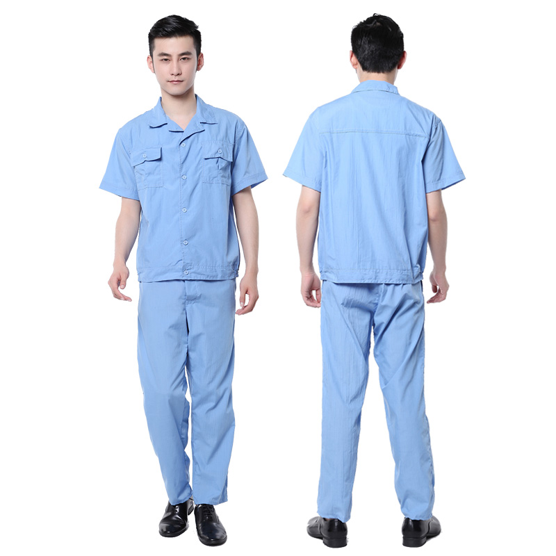 Summer men's overalls, short-sleeved suits, tooling uniforms, washed cotton cloth, workers, factory workshops, engineering labor insurance services
