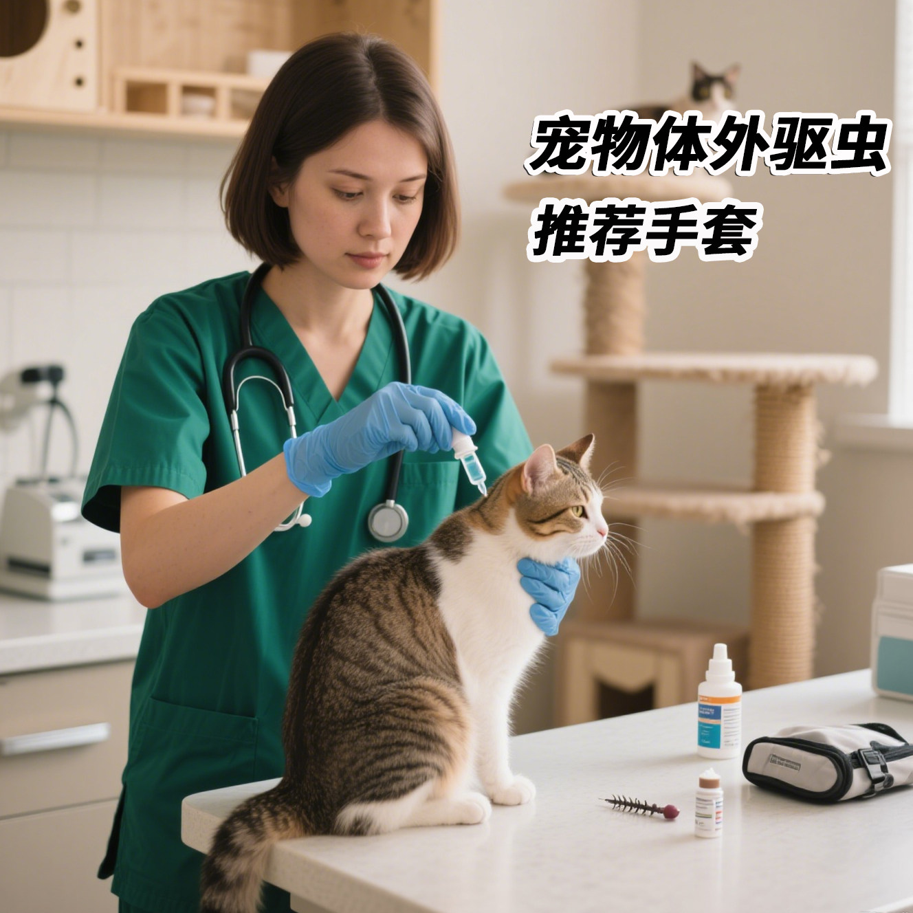宠物体外驱虫一次性丁腈手套轻薄女士防水滑防护丁晴橡胶手套家用