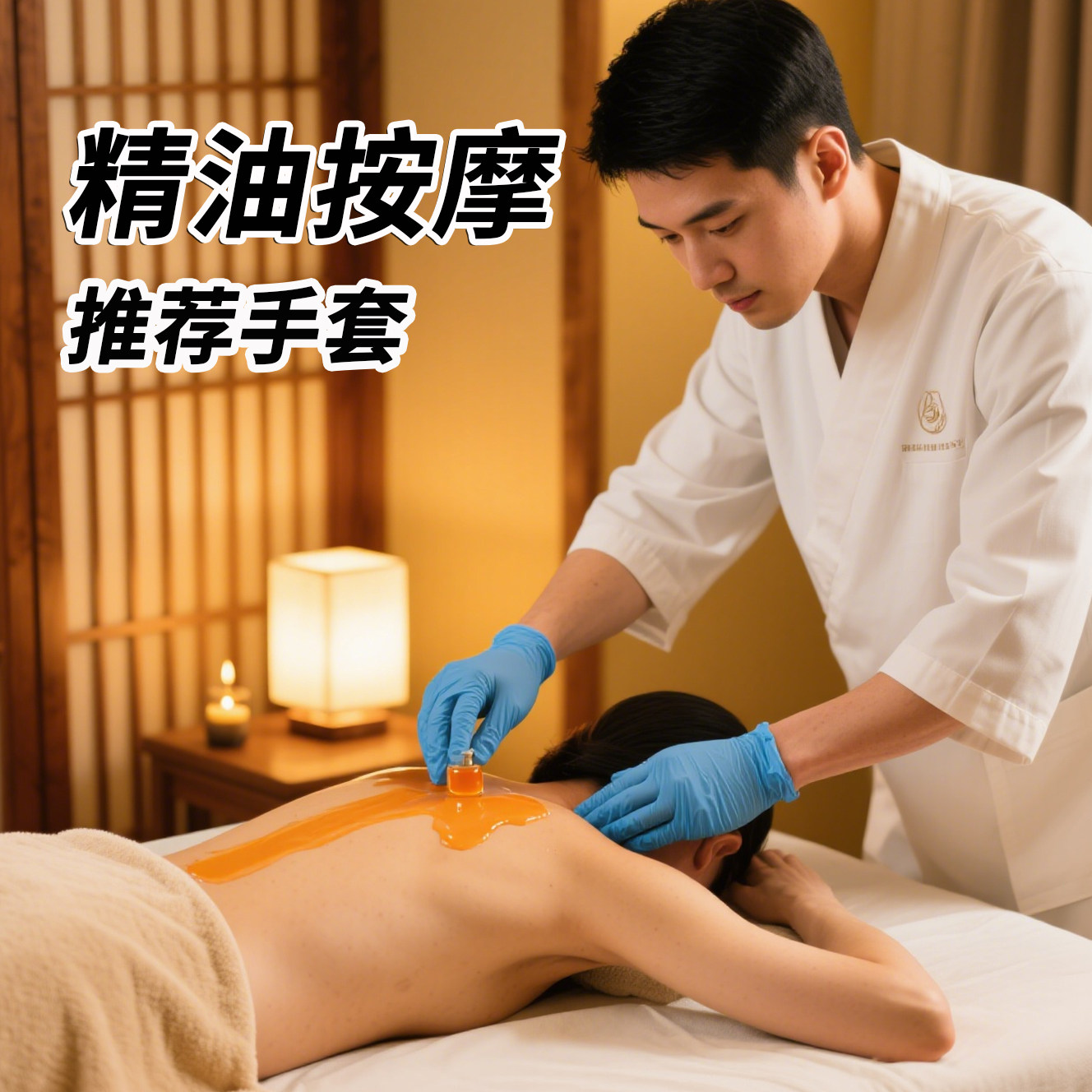 精油按摩一次性丁晴手套加厚耐用防水工作胶皮防护手套防刺防割