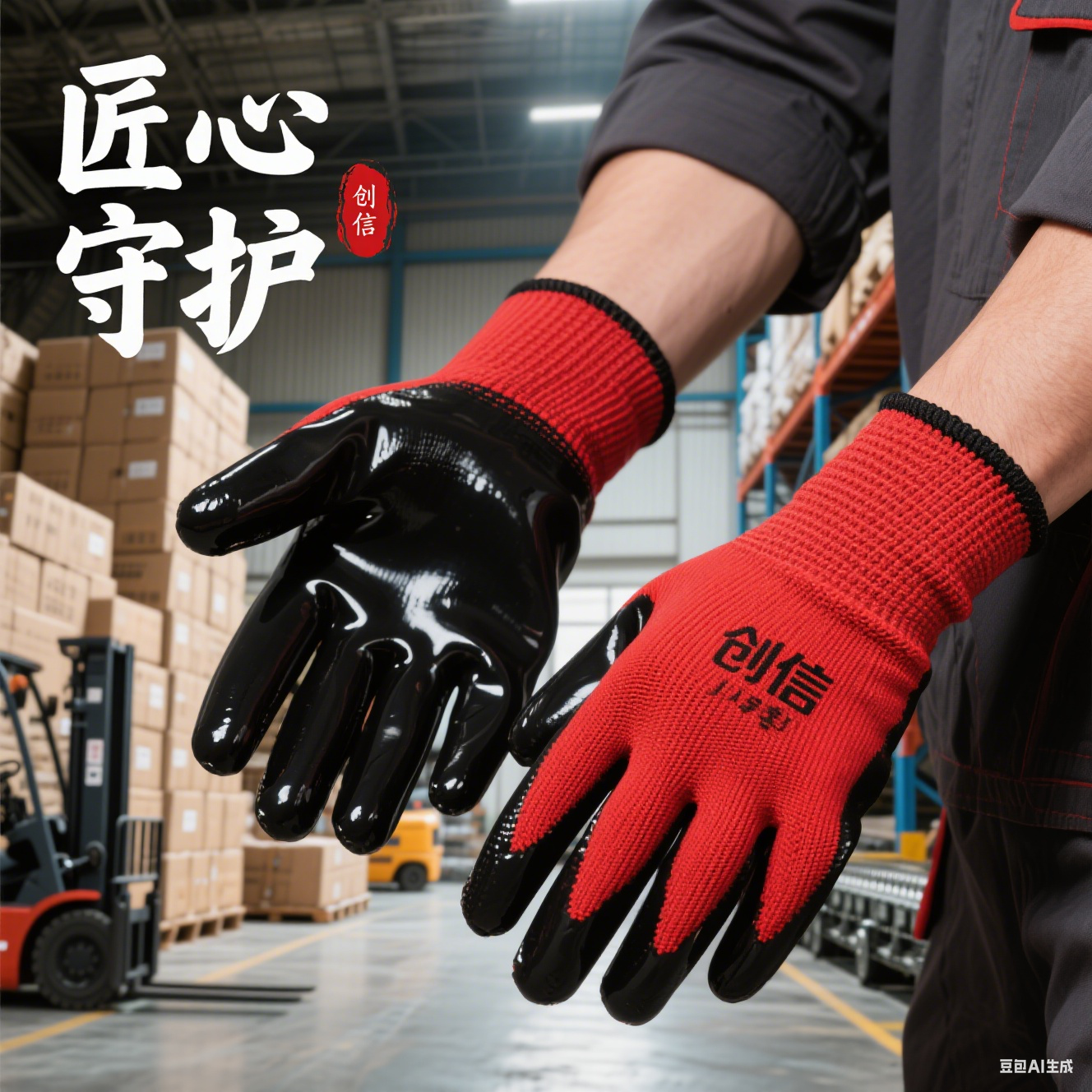 搬运防滑手套耐磨重物工作耐用劳保防护橡胶透气快递分拣不烂轻薄