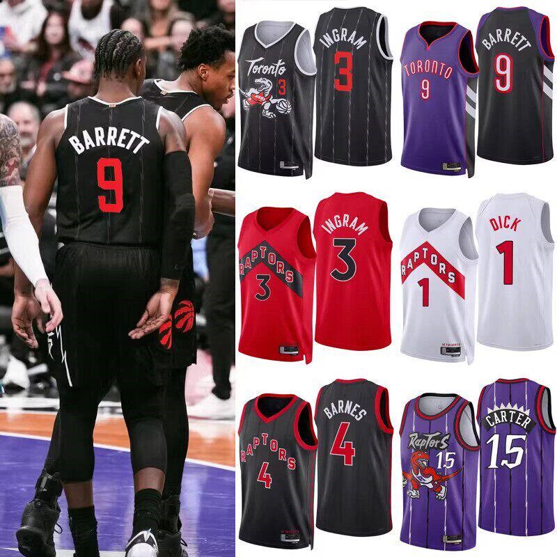 25-26 Summer Season Raptors Basketball No. 3 Ingram No. 9 Barrett No. 1 Derozan No. 15 Carter Fan Edition Jersey and Shorts 25-26 Summer Season Raptors Basketball No. 3 Ingram No. 9 Barrett No. 1 Derozan No. 15 Carter Fan Edition Jersey and Shorts