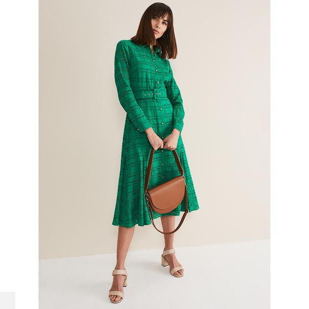 Phase Eight Beam Waist Shirt Casual Everyday Lian Dress Straight Mail UK 2023 New Women's Dress-Taobao