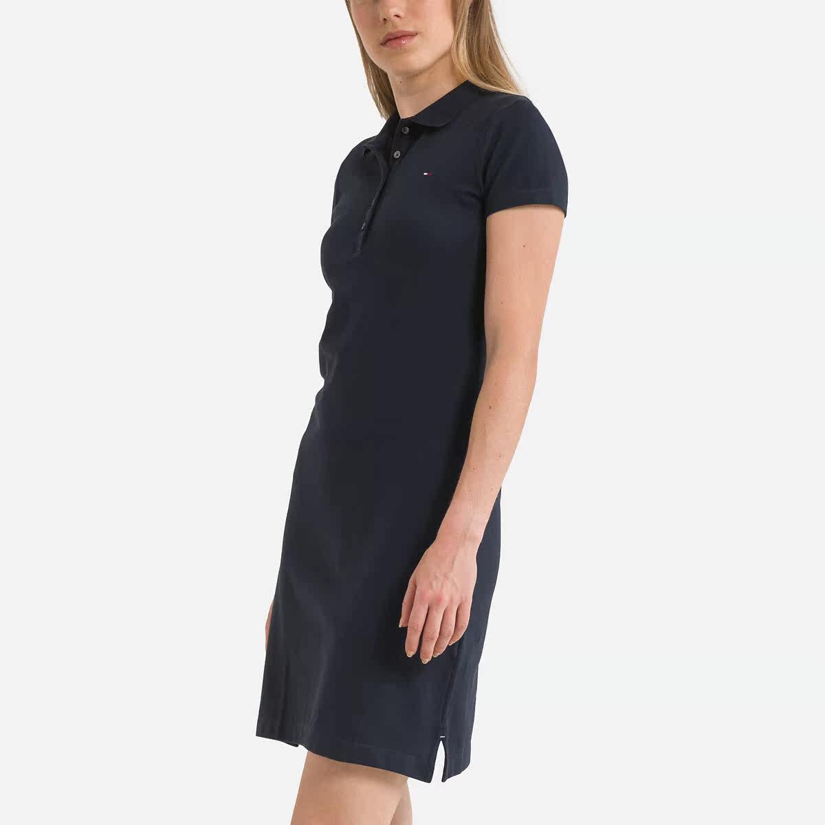 LaRedoute dress with dress short sleeve POLO collar pure colour miniskirt your skirt straight up short skirt-Taobao