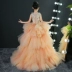 Cô gái ăn mặc buổi tối trẻ em có thể tháo rời dấu vết đám cưới công chúa pettiskirt chủ nhà sinh nhật catwalk trang phục piano