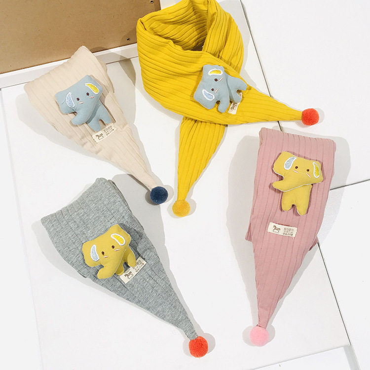 Han Edition Children Scarf Cute Cartoon Little Elephant Boy Baby Scarf, new warm and pure cotton girl neck in winter