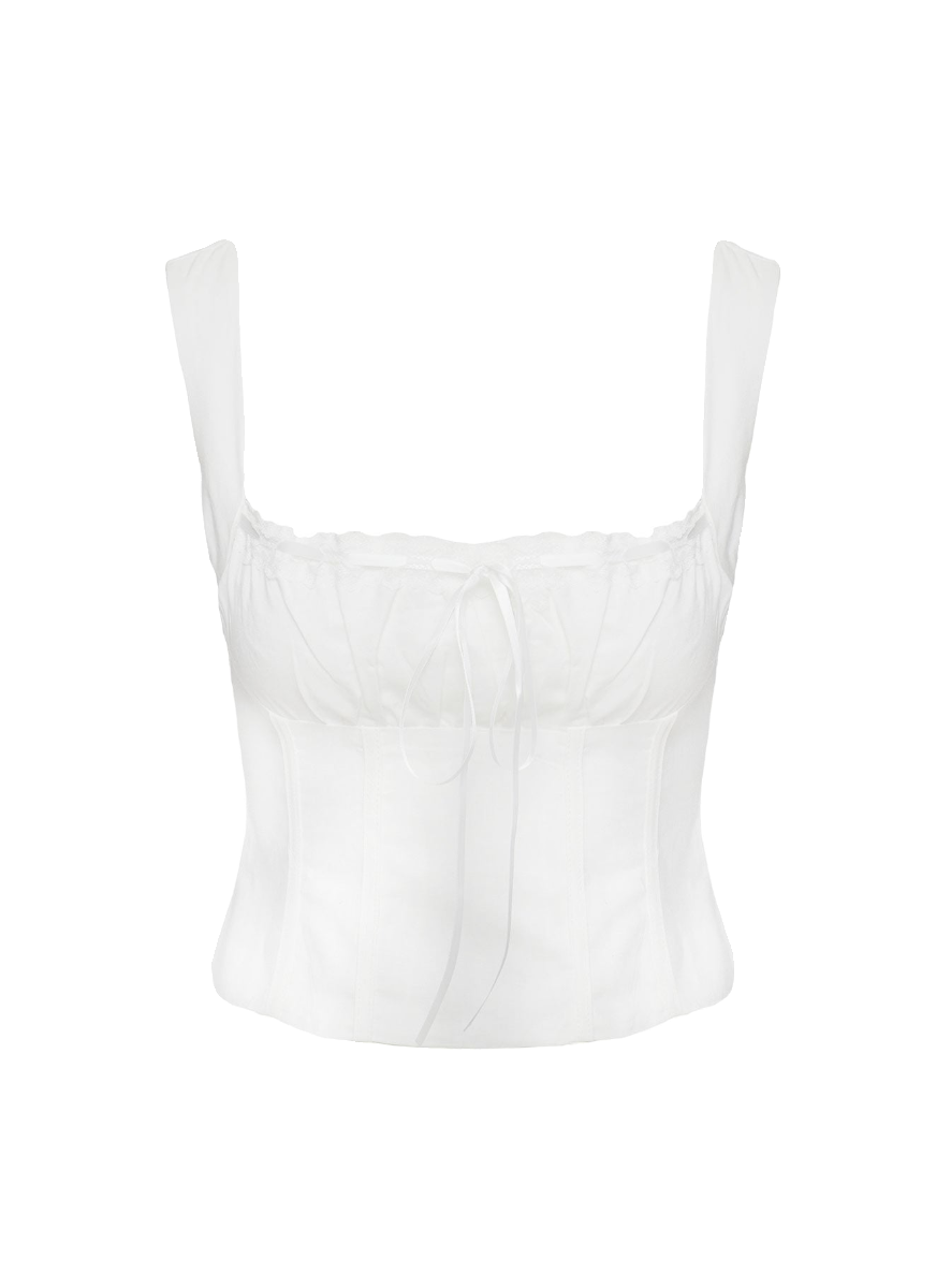 Топ-вест Princess Polly Australia, смеси льна, завязка на груди, приталенный (XXS–2XL)