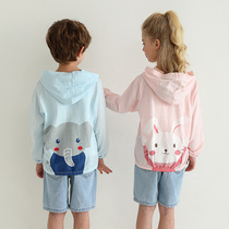 Child sunscreen 2021 new summer thin boy girl girl baby anti-UV jacket blouse breathable light