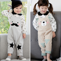 Baby back with pants girl 1-3-5 years old pants boy pure cotton 100 lap 2019 new middle child loose pants