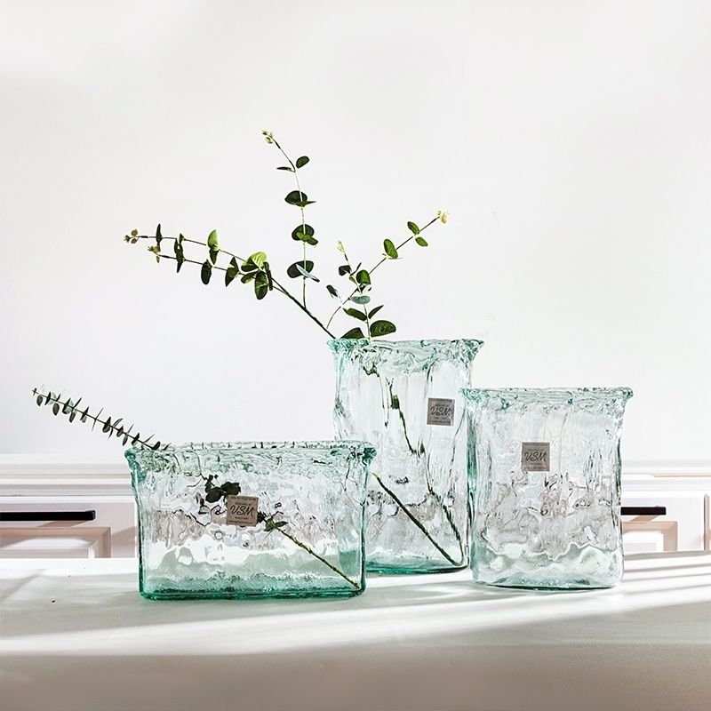 Authentic/Imported from Spain Vsm Eco-Friendly Glass Irregular Vase Ornament Transparent Hydroponic Flower Arrangement Living Room Vase
