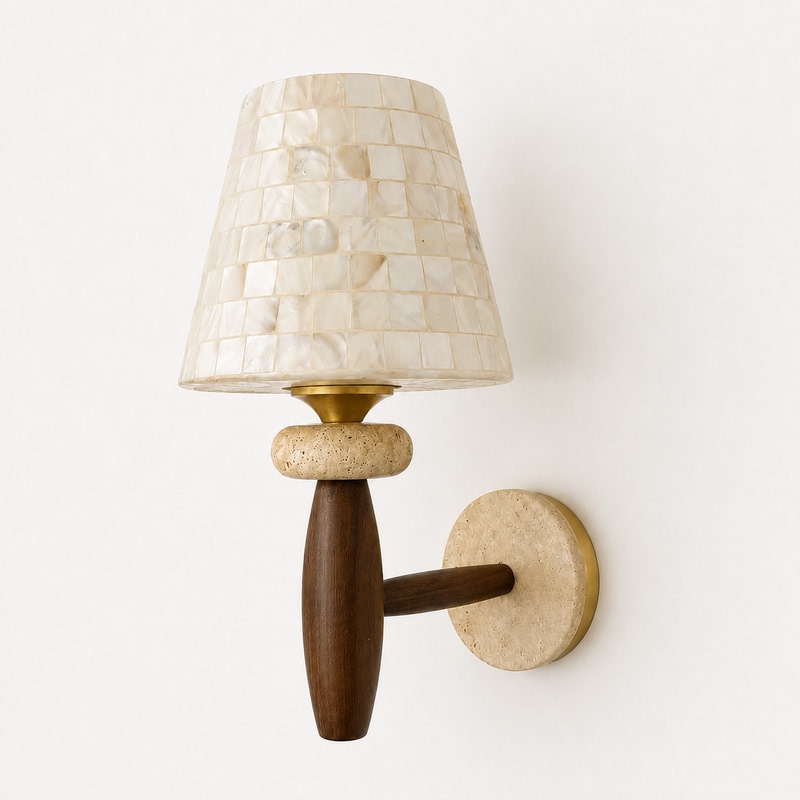 Retro Shell Wall Lamp Bedroom Travertine Bedside Lamp Living Room Walnut Mosaic Light Luxury Decorative Lighting Fixtures Retro Shell Wall Lamp Bedroom Travertine Bedside Lamp Living Room Walnut Mosaic Light Luxury Decorative Lighting Fixtures