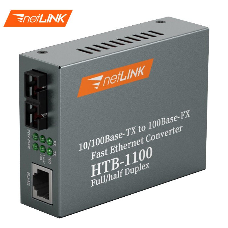 netLINK HTB-1100 100M Multimode Dual fiber optical transceiver Photoelectric converter Commercial external power