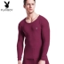 Playboy Qiuyi Qiuku Cotton Cotton Thanh niên Cotton mỏng Vòng cổ áo lót ấm Bộ đồ mùa đông quan ao thu dong Phù hợp với nóng lên