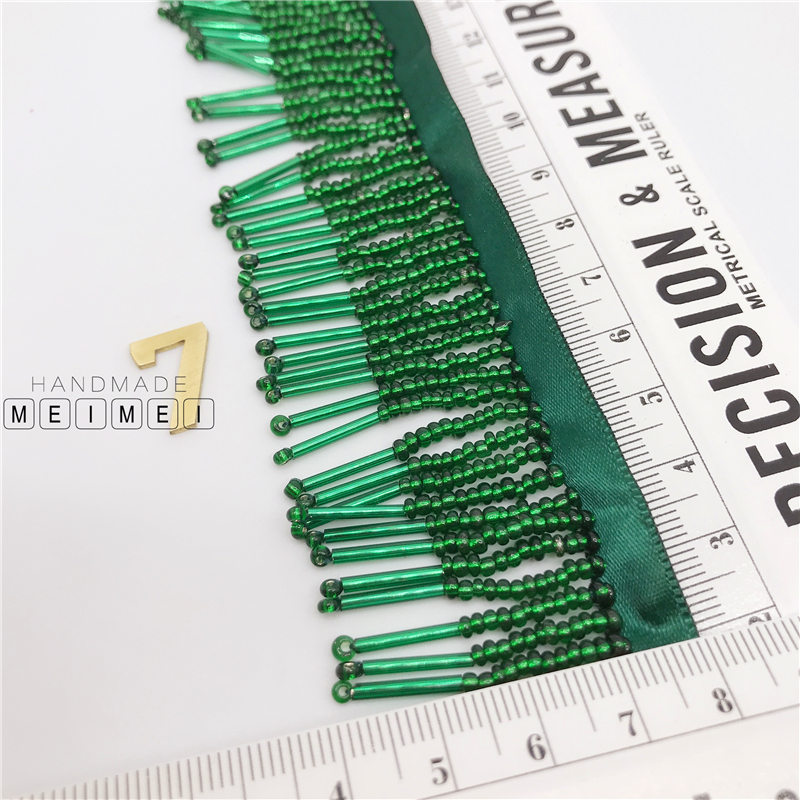 Phụ kiện đính hạt treo tai tua rua xanh đỏ quần áo mũ nón phụ kiện DIY nặng làm việc ren 4CM12 nhân dân tệ 0,5 m - Phụ kiện tóc kẹp tóc hàn quốc cho bé