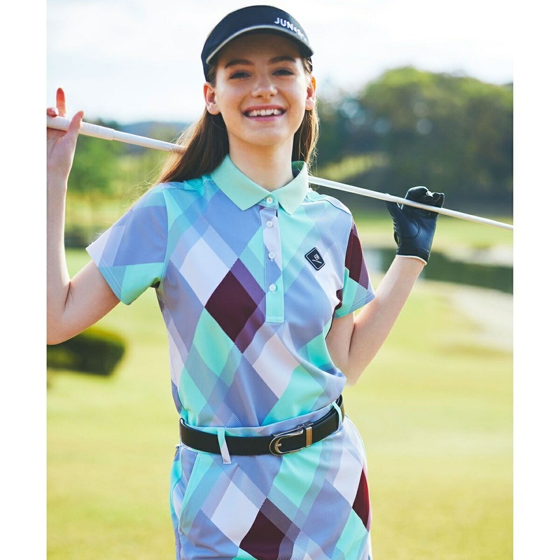 Original Summer Golf Women's British Gradient Diamond Pattern Quick-Drying Breathable Short-Sleeve Polo Shirt with Collar Sports Casual T-Shirt Original Summer Golf Women's British Gradient Diamond Pattern Quick-Drying Breathable Short-Sleeve Polo Shirt with Collar Sports Casual T-Shirt