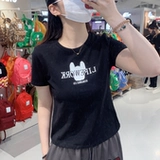 Little Fox Korean Direct Prife Lifewking Новое хлопковое щенк Письмо с коротким рукавом t -рубашка мужчины и женщины одинаковые