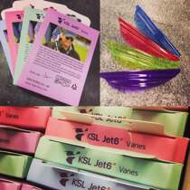 KSL JET6 reverse composite spiral feather plastic feather 50 pieces 1 75 2 inches