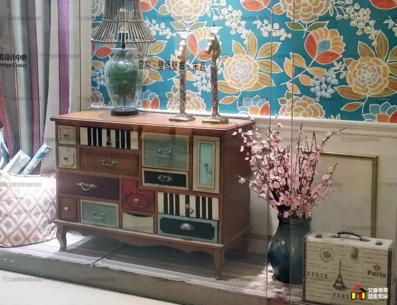 Mỹ hiên tủ đồ nội thất retro phòng khách tủ ngăn kéo tủ phòng khách tủ bên hành lang tủ phòng ăn tủ bên - Buồng