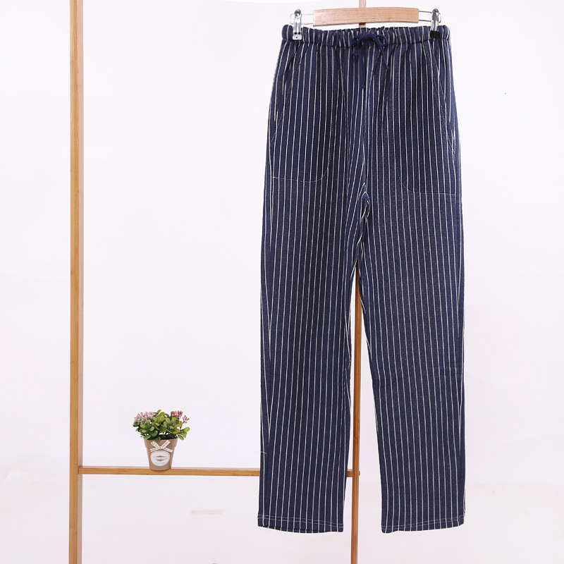 Mùa thu và mùa đông các cặp vợ chồng nhà quần cotton pyjama quần dày nam và nữ dệt kim bông bông ấm không khí lớp rộng kích thước lớn quần ngủ nam