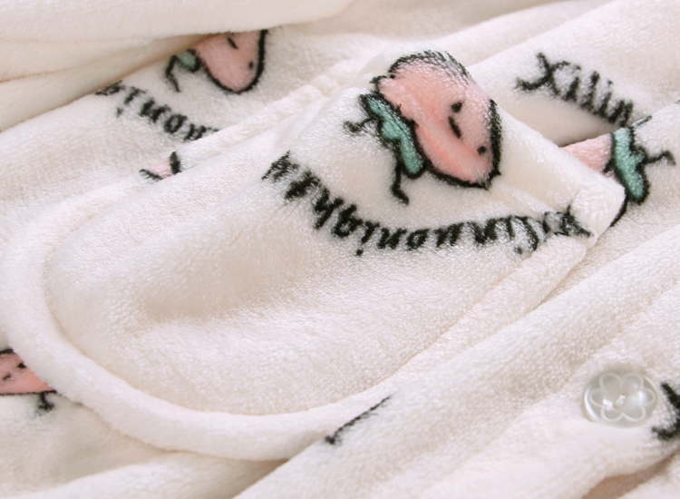 Mùa thu và mùa đông san hô nhung đồ ngủ nữ phục vụ nhà phù hợp với nhung dày phần ấm flannel cardigan tay áo dài kích thước lớn bộ pijama lụa