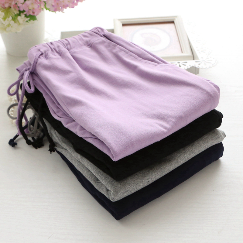 Pure Cotton Sleeping Pants Male Lady Spring Summer Home Pants Casual Loose Sports Home Long Pants With Large Size Yoga Pants Children