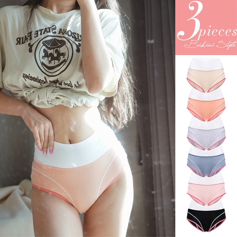 3 pairs of autumn and winter fitness yoga underpants splice high waist and belly - bag triangle pants