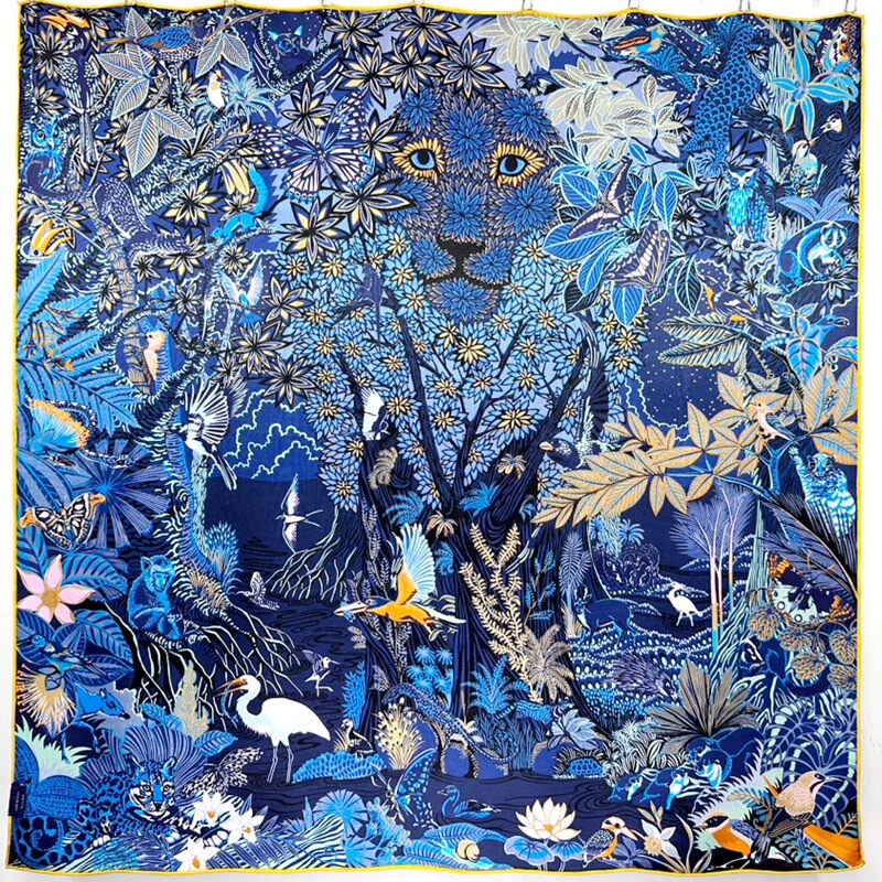 [Singapore Wildlife Park] Silk Iro Silk Double-Sided Two-Tone Mulberry Silk Scarf Versatile 85cm Square Scarf