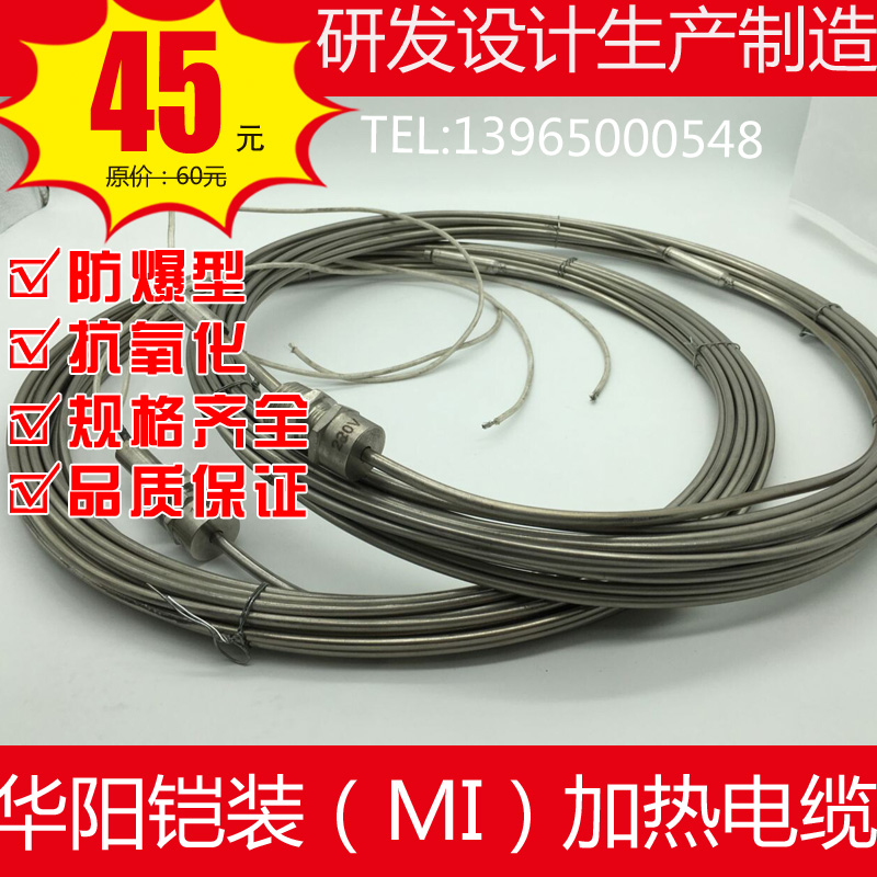 Huayang mineral insulation MI heating cable anti-corrosive and explosion-proof waterproof high-strength high temperature resistant sheathed heating wire 220V