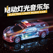 Electric police car toy light music resistant to fall car boy sports car Colourful Children Universal Inertial Toy Car