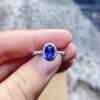Natural Sri Lankan Royal Blue Sapphire Ring 5×7 925 Silver Inlaid Natural Colored Stone Jewelry